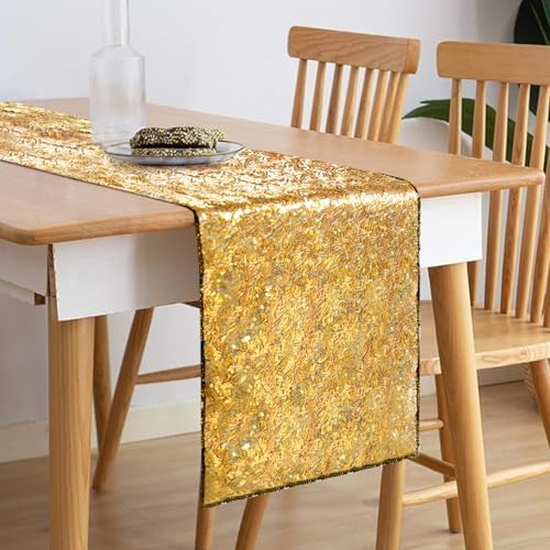 10 Packs 12 x 72 inches Black Gold Sequin Table Runner - Image 2