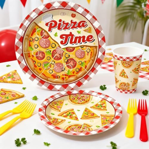 Xynic Pizza Party Decorations Tableware Set,Serves for 25 Guests - Image 5