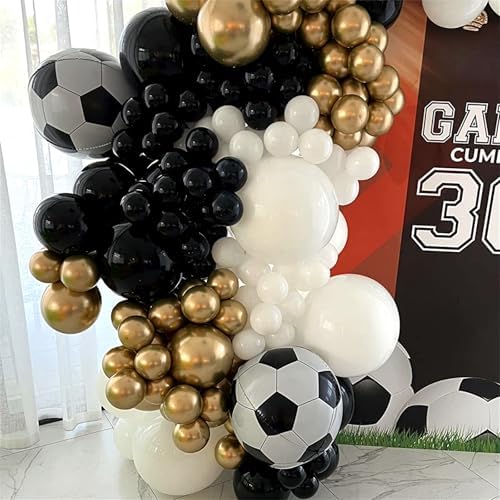 22 Inch 4D Soccer Foil Balloons, 6Pcs Soccer Party Decorations Football Shape Mylar Foil Balloons Sport Decor for Boys Kids Soccer Ball Fans Theme Birthday Party Decorations Supplies - Image 4