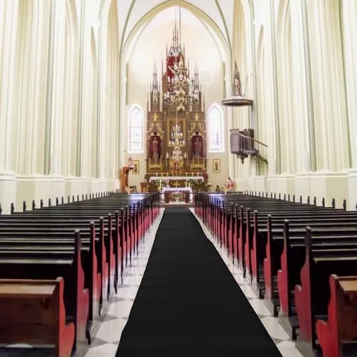 Black Carpet Runner for Party, Premium 160 GSM Felt Non-Woven Fabric Runway Rug for Party Wedding & Special Events,Rolled Package Without Creases (Black, 3X15 ft) - Image 7
