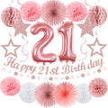 Rose Gold Light Pink White 21st Happy Birthday Party Decorations Hugmoon by PartyDecorations