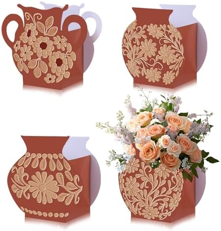 Jingmore 12 Pcs Cielito Lindo Fiesta Party Decoration, Brown Flower, Brown by Jingmore