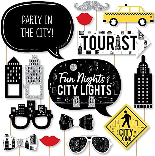 Nighttime City Skyline - New York Photo Booth Prop Kit, DIY Props - 20pc by BigDotofHappiness