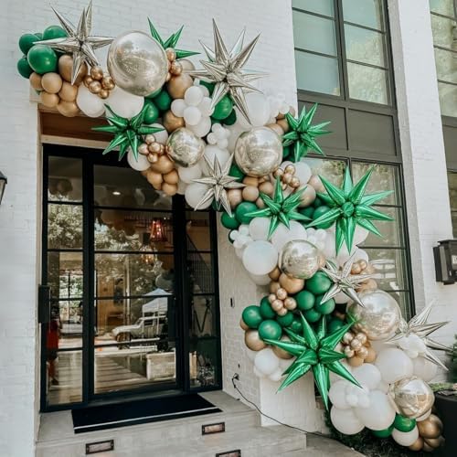 Green White Gold Balloons Arch Birthday Decor Graduation Party Anniversary - Image 2