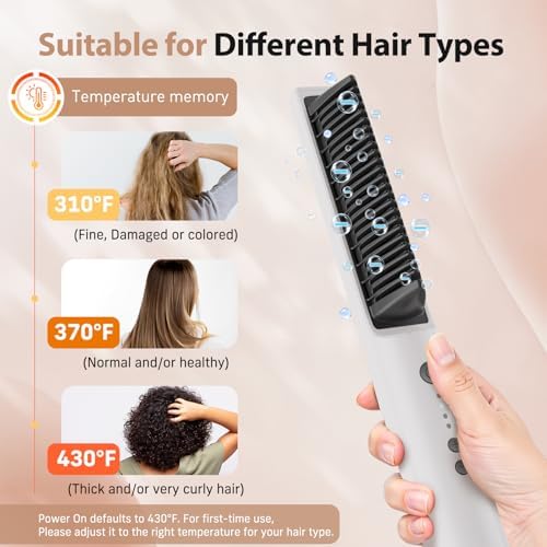 Quico Hair Straightener Brush, 100-240V Dual Voltage Straightener Brush - Image 4