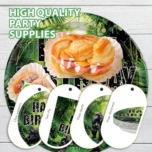 96Pcs Gorilla Birthday Party Decorations for Boys Baby Shower, Serves 24 - Image 6