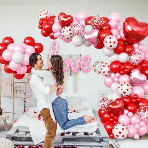 Mothers Day Balloon Arch Garland Kit, Pink Red White Latex Balloon with Happy Mother Day Love Heart Mylar Foil Balloons for Motherday Best Mon Ever Wedding Anniversary Birthday Party Decorations - Image 7