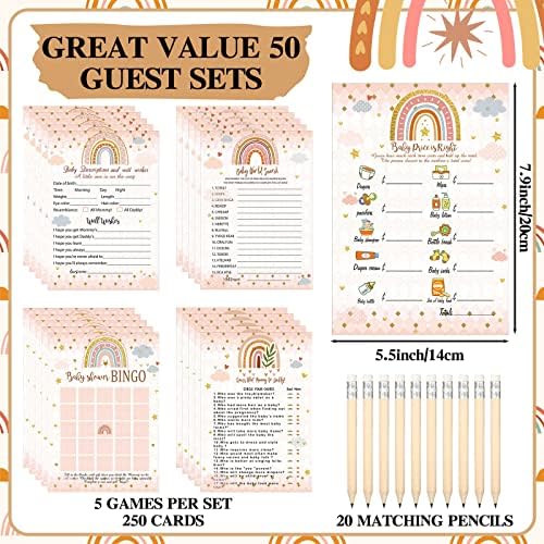 Patelai 321 Pcs Baby Shower Games Supplies, Boho - Image 3
