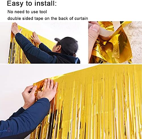 3 Pack Fringe Curtains Party Decorations,Tinsel Backdrop Curtains for Parties,Photo Booth Wedding Graduations Birthday Christmas Event Party Supplies (Transparent Orange) - Image 7