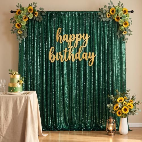 Green Sequin Backdrop Curtains,2 Panels 4FTx8FT Curtain Backdrop for Party - Image 6