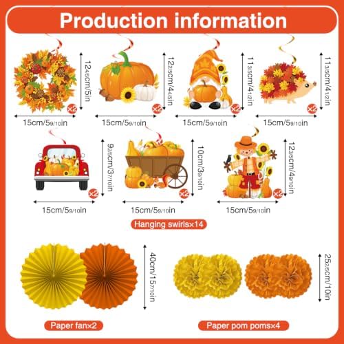 Biswiter Fall Decor, Hello Fall Banner & Pumpkin Paper Lanterns Set - Image 5