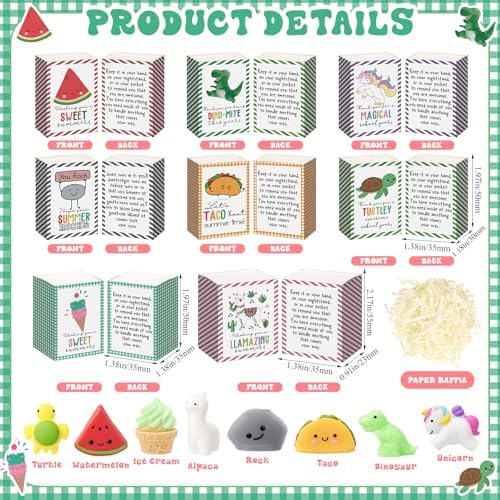 24 Sets Summer Theme Gifts 8 Styles Balls with Positive Boxes - Image 2