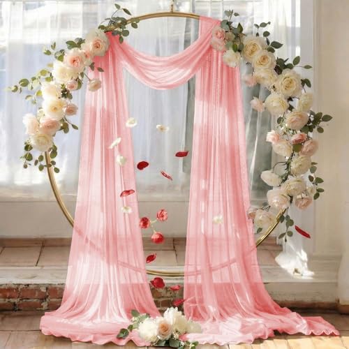 Pack of 1 Wedding Arch Drape Panel Fabric 30" x 40ft - Dusty Rose - Image 6