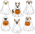54Pcs Halloween Ghost Cutouts, Classroom Halloween Bulletin Board Paper Cutouts, Puppy Cut-Outs with Adhesive Points for DIY Art Craft Party Supplies Home Office Wall Door Decor by PAIVSUN