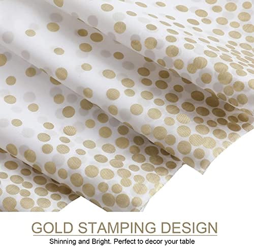 Gexolenu 2 Pack White and Gold Disposable Plastic Tablecloth for Rectangle Tables(54" x 108"), Disposable Waterproof Table Cover for Birthday, Graduation, Gold Table Cloths Party Supplies - Image 3