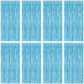 8 Pack Party Decorations, 3.28 FT x 7.05 FT Party Streamer, Metallic Sky Blue Tinsel Backdrop Fringe Curtains Party Decorations, Light Blue Birthday Backdrop Photo Booth Props by ZATAYE