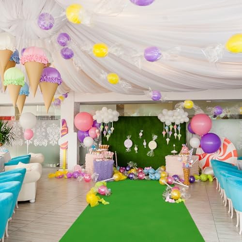 Grass Green Carpet Runner for Wedding Party Aisle with Tape - Image 6