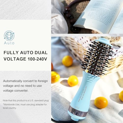 Travel Dual Voltage Hair Dryer Brush and Styler, 110-240V Auto Dual Voltage - Image 2