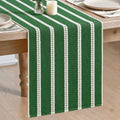 Artoid Mode Green Farmhouse Dashed Stripe Table Runner, Seasonal Holiday Christmas Boho Rustic Kitchen Dining Table Decoration for Home Party Decor 12x120 Inch by ArtoidMode