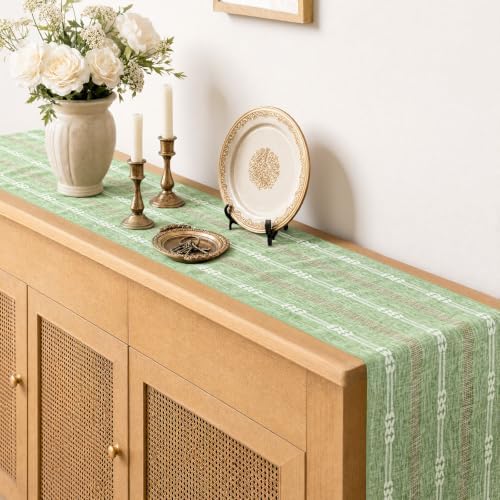 Rustic Linen Farmhouse Table Runner, Woven Boho Table Runner 13" × 36" - Image 7