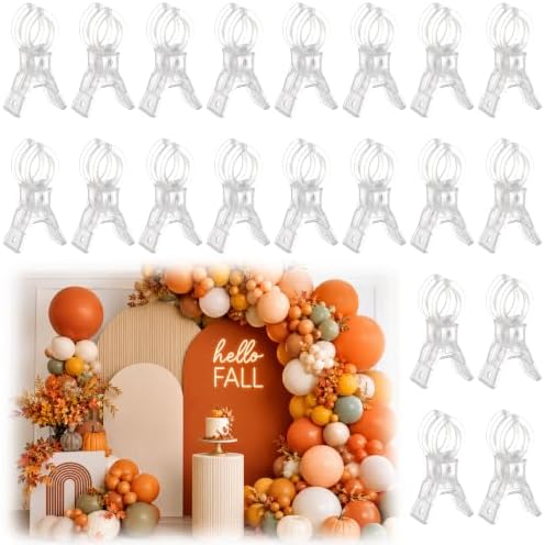LemonRoad 20 Pack Large Balloon Arch Clips Spring Clamp for Backdrop, Clear by Unknown