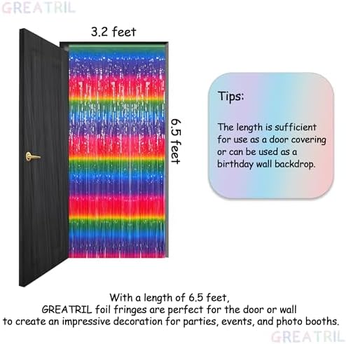 Gradient Neon Party Streamers Backdrop Decorations 3.2ft x 8.2ft 2 Packs - Image 6