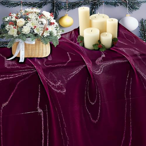 90 Yard Organza Fabric 44" Wide for Wedding Event Décor - Wine by MDS