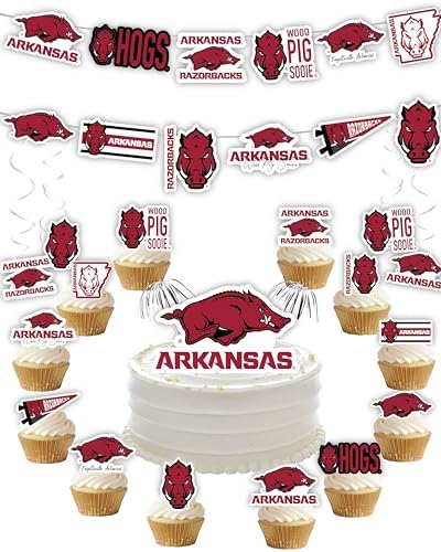 Arkansas Razorbacks Decorations Party Supplies University Graduation 42 Pc by PartyKandyDecorGifts