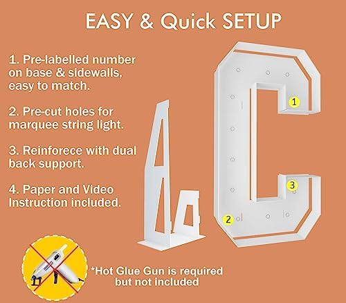 4FT Marquee Letters, Large Light Up Letters C for Hoco Party Decor - Image 4