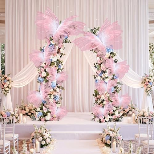 10 Pcs 24'' 20'' 12'' Large Gradient Pink Pearl Butterfly Decoration 3 Size - Image 5