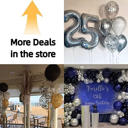 Bezente Silver Confetti Latex Round Helium Party Balloons 60 Pack 12 inch - Image 2