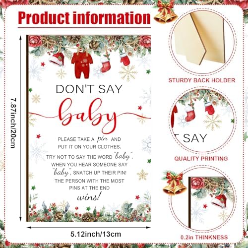 Patelai 321 Pcs Christmas Santa Baby Shower Game Supplies Set - Image 4