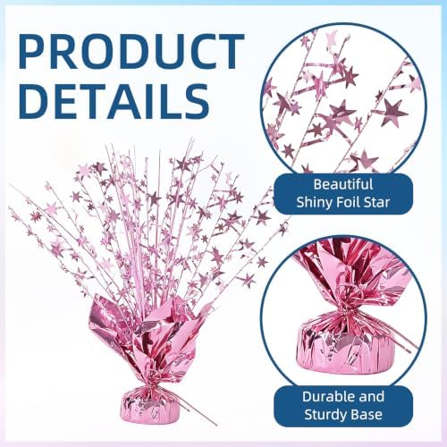24 Pack Pink Metallic Foil Spray Centerpiece Star Table Decoration Burst Table Centerpieces for Birthday New Year Wedding Anniversary Graduation Party Supply (Pink) - Image 4