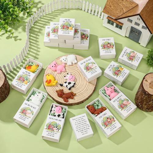 50 Sets Positive Gifts Farm Animal Birthday Party Favors with Support Boxes - Image 4