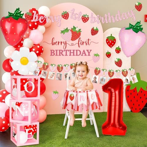 Kriyokiaa Berry First Birthday Decorations, Strawberry Party Kit - Image 7