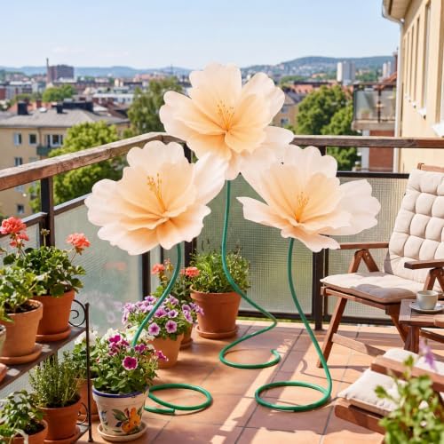 3 Pcs 5ft Giant Artificial Flowers Wedding, Yellow - Image 6