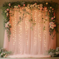 Pink Tulle Backdrop Curtain with Lights for Decor, 10x10FT by Unknown