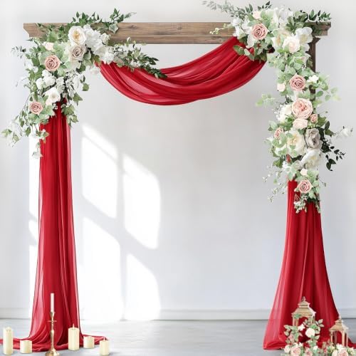 Wedding Arch Draping Fabric Sheer Chiffon Curtain Drape Wedding Party Decor by Socomi