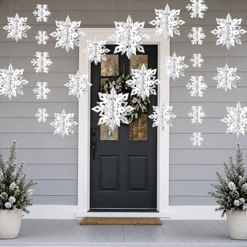 Hanging Snowflakes Garland Banner for Xmas, Winter Wonderland Party Decor - Image 5