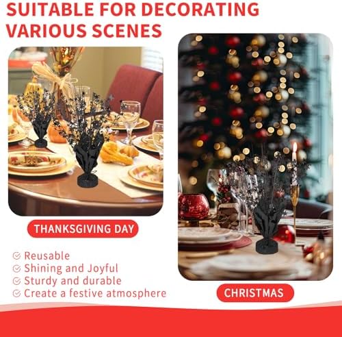 6 Pack Metallic Foil Spary Centerpieces for Tables, Black Centerpieces for Tables Decorations, Star Brust Table Centerpieces for Birthday Graduation Wedding Baby Shower Party - Image 6
