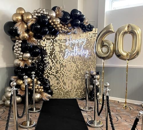 Champagne Gold Shimmer Wall Backdrop, 36pcs Sequin Panels - Image 4