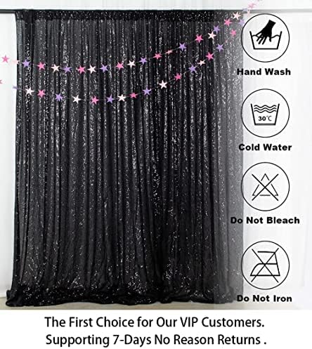 ShinyBeauty Black Sequin Backdrop - 8x10FT Photo Booth Background Fabric for Wedding, Birthday Party - Image 5