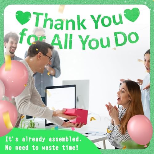 Thank You Banner Appreciation Banner for Appreciation Decorations Teacher Thanks Volunteer Events Office School Organization Thank You Parties (Green) - Image 6
