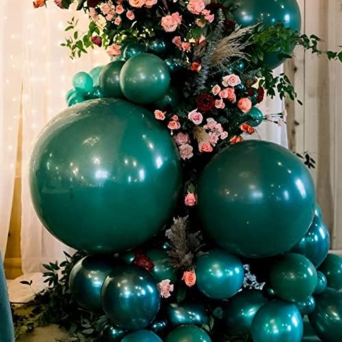 Voircoloria 105pcs Dark Green Hunter Green Balloons, 12inch - Image 6