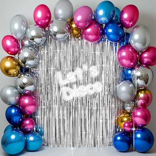 4 Packs Silver Foil Fringe Curtain, Silver Metallic Tinsel Backdrop for Birthday, Wedding, Baby Shower, Engagement, Bachelorette Party, Christmas Holiday Celebration Party Decorations Supplies - Image 3