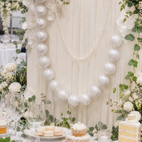 Canlierr 2 Pcs 5.6ft Christmas Giant Pearl Garland Decorations 25mm+60mm - Image 4