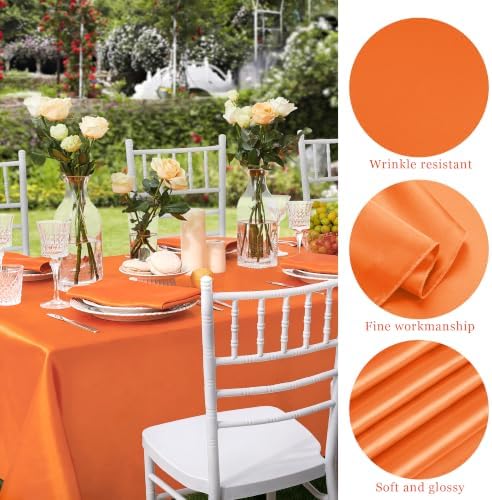 TURSTIN 4 Pack Fall Themed Satin Tablecloth 102 x 58'' Overlay Table Cover - Image 3
