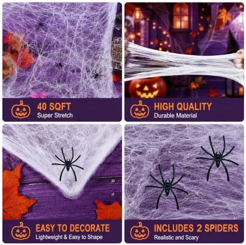 Happy Halloween Backdrop 6x4FT with Spider Web Kit - Image 5
