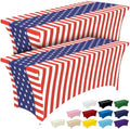 Pureegg Patriotic Decorations Spandex Tablecloth 6ft 2 Pack Patriotic by Pureegg