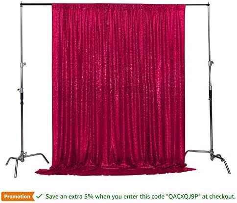 Poise3EHome 6FT x 8FT Sequin Photography Backdrop Curtain for Party Decoration, Hot Pink - Image 4
